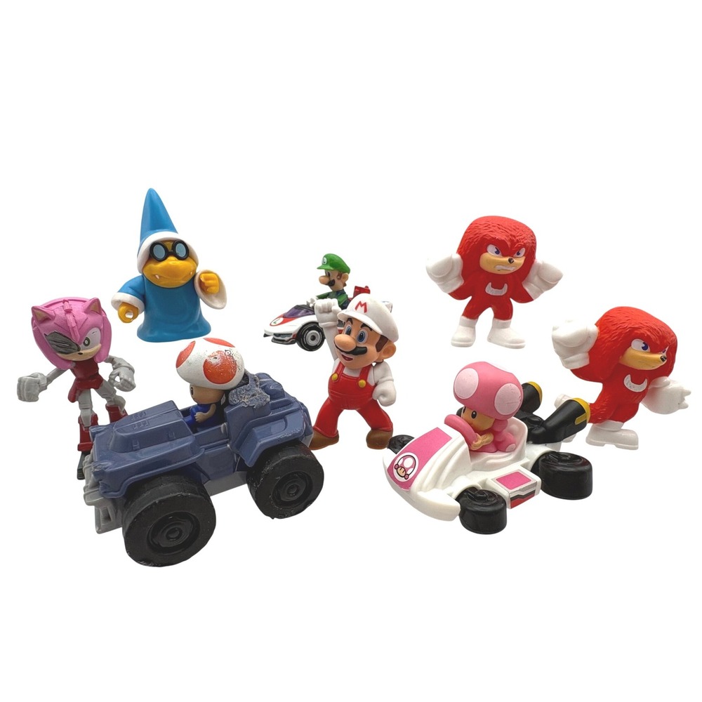 Nintendo Super Mario Sonic Hedgehog‎ Figure Lot Mario Kart Knuckles Toad Kamek